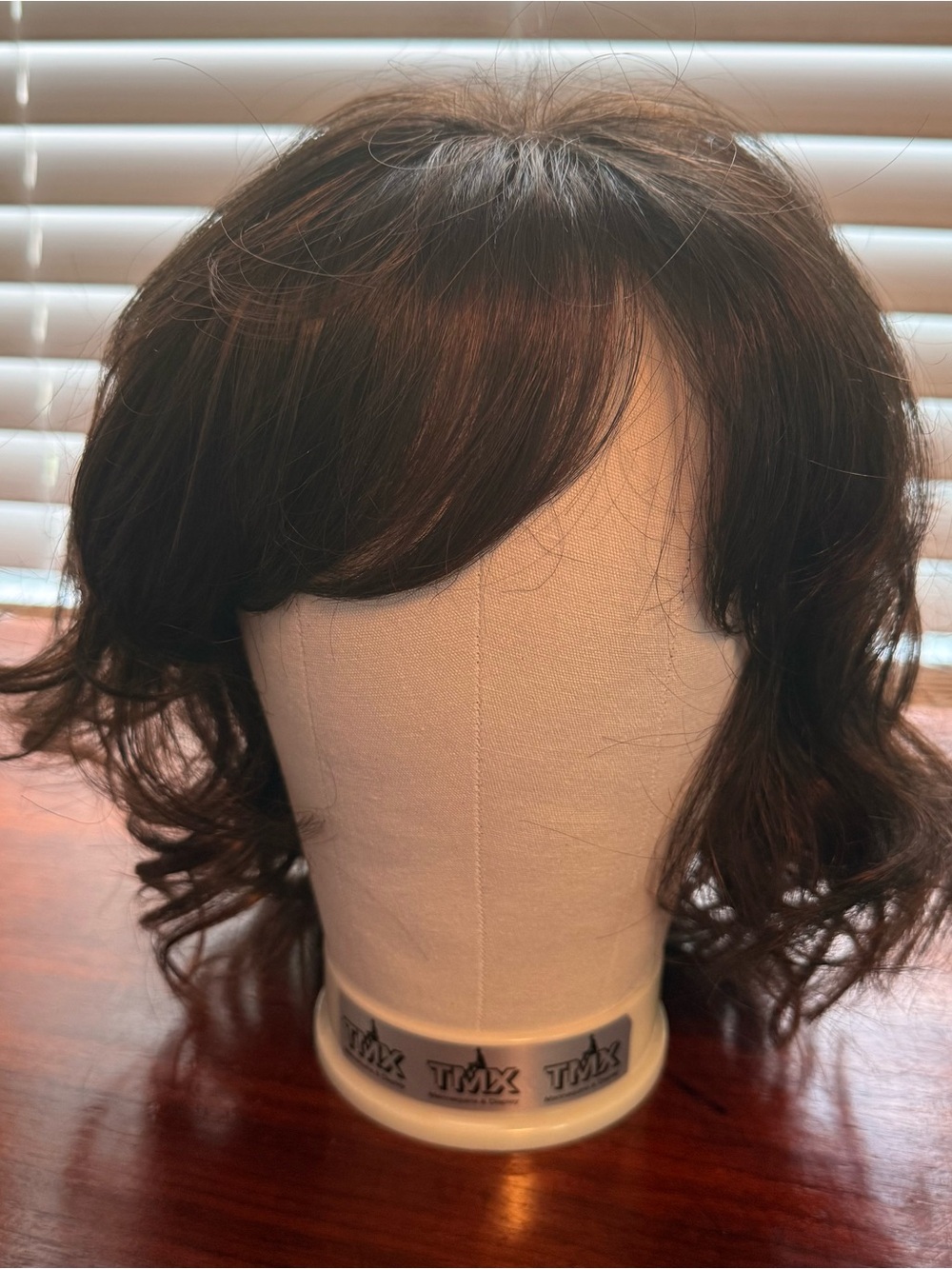 Henry Margu Short Wavy Women's Wig with Side Bangs - Dark Brown with Auburn tint